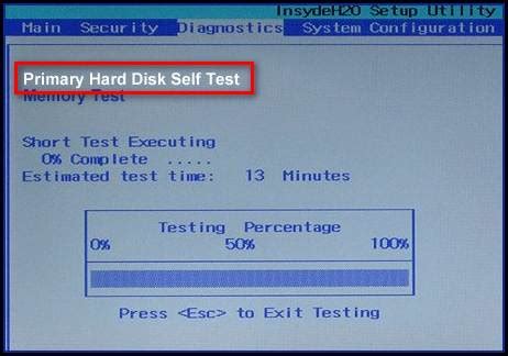 how to fix primary hard disk self test|HP PCs .